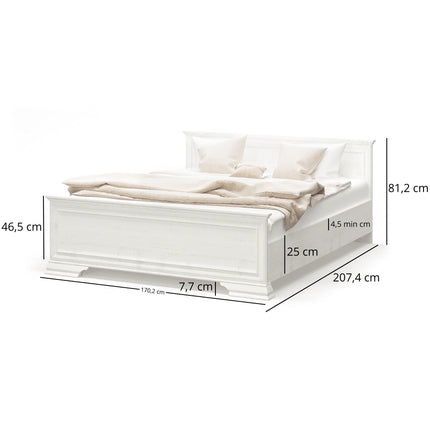Set mobilier dormitor IRYS, pin alb anderson, PAL laminat, 5 piese