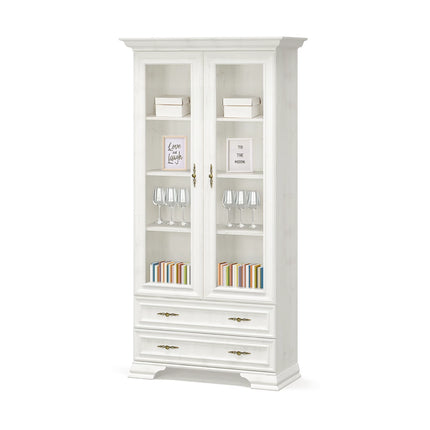 Vitrina IRYS, pin alb anderson, PAL laminat, 101x43x198 cm