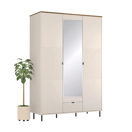 Dulap dormitor oglinda EVO, casmir/stejar, PAL laminat, 139x60x210 cm