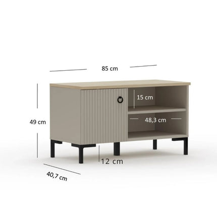 Pantofar de hol DOMINICA, grej/stejar, PAL laminat, 85x41x49 cm