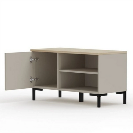 Pantofar de hol DOMINICA, grej/stejar, PAL laminat, 85x41x49 cm