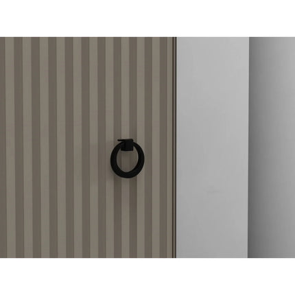 Vitrina pentru living DOMINICA, grej/stejar, PAL laminat, cu iluminare LED, 86x41x137 cm