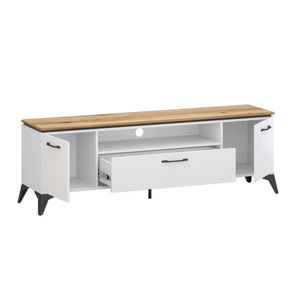 Comoda TV sufragerie VELUTTO, alb/stejar, PAL, 175x44x56 cm