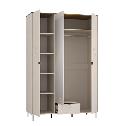 Dulap dormitor oglinda EVO, casmir/stejar, PAL laminat, 139x60x210 cm