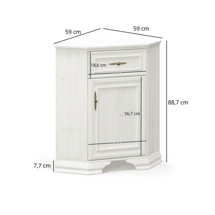 Comoda IRYS, pin alb anderson, PAL laminat, 59x59x89 cm