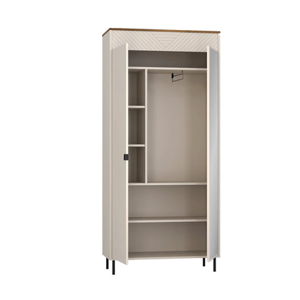 Dulap in doua usi EVO, casmir/stejar, PAL laminat, 90x40x194 cm