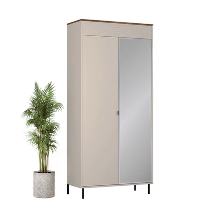 Dulap in doua usi EVO, casmir/stejar, PAL laminat, 90x40x194 cm