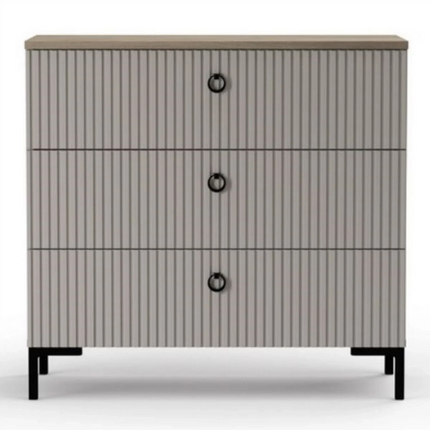 Comoda dormitor moderna DOMINICA, grej/stejar, PAL laminat, 86x41x81 cm