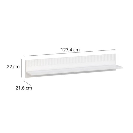 Polita sufragerie VELUTTO, alb, PAL, 127x22x22 cm
