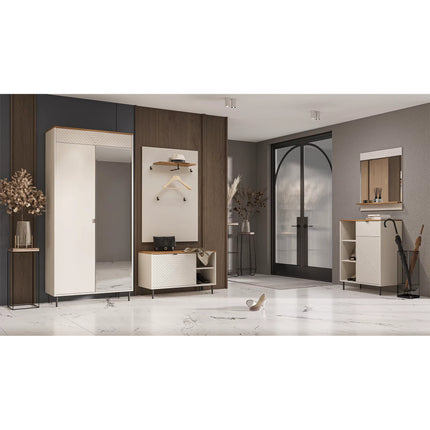 Dulap in doua usi EVO, casmir/stejar, PAL laminat, 90x40x194 cm