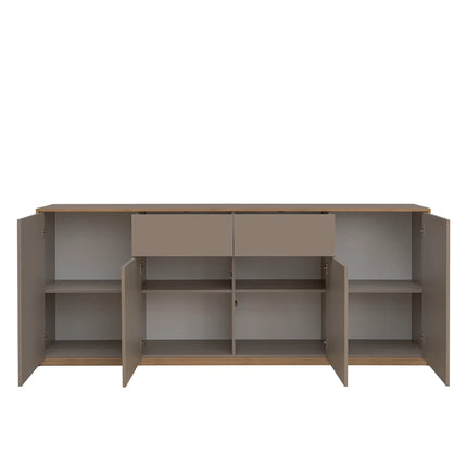 Comoda pentru living COMPLEX, gri, PAL laminat, 220x40x89 cm