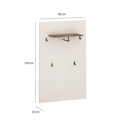Cuier de perete hol EVO, casmir/stejar, PAL laminat, 80x25x120 cm