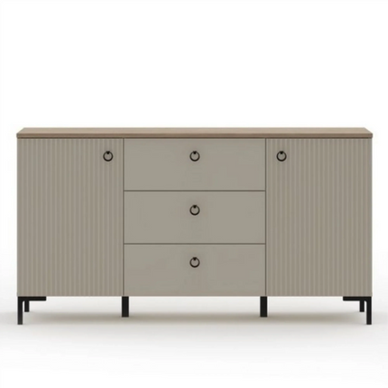 Comoda pentru living DOMINICA, grej/stejar, PAL laminat, 150x41x81 cm