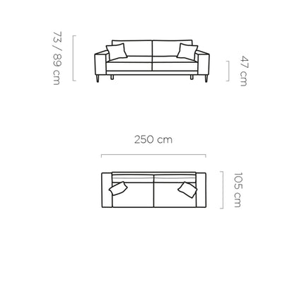 Canapea extensibila CAPITOL, stofa catifelata caramiziu - Salvador 07, cu lada depozitare, 250x105x89 cm