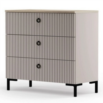 Comoda dormitor moderna DOMINICA, grej/stejar, PAL laminat, 86x41x81 cm