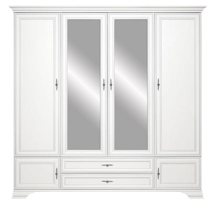 Dulap Idento, alb, PAL, cu 6 usi si 2 sertare, 227.5x61x225 cm