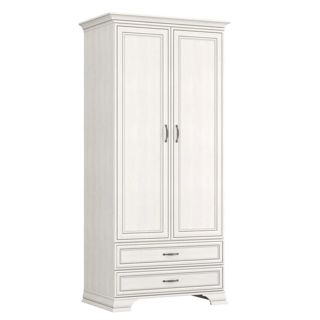 Dulap TIFFANY II, crem, PAL laminat, cu 2 usi si 2 sertare, 99x62x212 cm