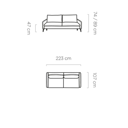 Canapea extensibila GLOSSY, stofa catifelata albastru - Monolith 77, 223x107x89 cm