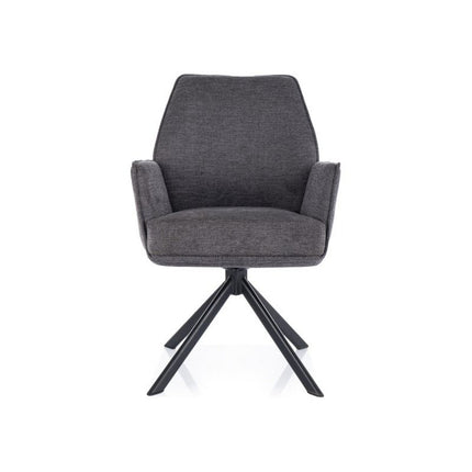 Scaun rotativ HUGO, gri inchis/negru, stofa clasica - Brego 18/metal, 58x46x90 cm