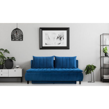 Canapea extensibila HARRY, stofa catifelata gri grafit - Element 22, lada depozitare, 208x102x96 cm