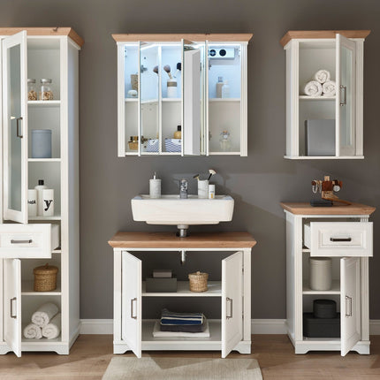 Set baie JASMIN, alb/stejar artisan, PAL