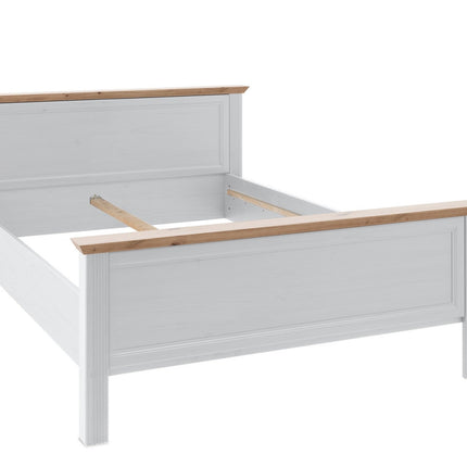 Cadru pat JASMIN 160x200, alb/stejar artisan, PAL