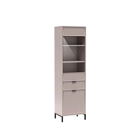 Vitrina LINKASTYLE LS5, casmir, PAL/sticla, 54.5x40.6x196 cm