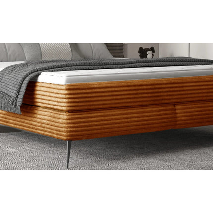 Pat LUCY 140 boxspring, personalizabil, cu saltele si topper 5 cm