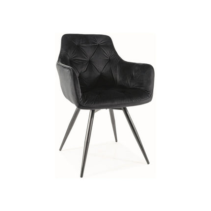 Scaun MANGO, negru, stofa catifelata, 57x45x83 cm