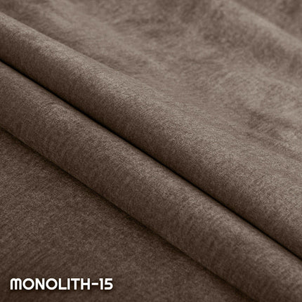 Canapea extensibila KARISA, stofa catifelata maro - Monolith 15, cu lada depozitare, 246x111x93 cm