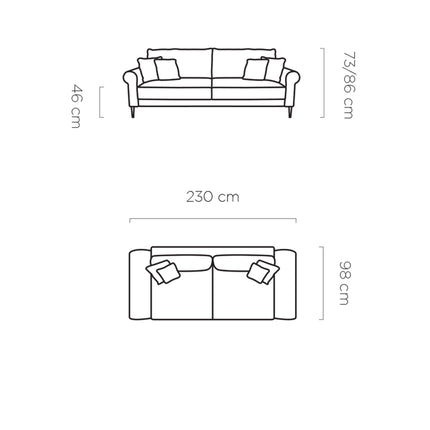 Canapea extensibila MONROY, personalizabil, cu lada depozitare, 230x98x73/86 cm