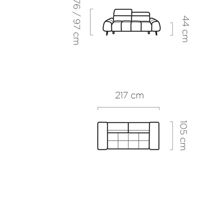 Canapea MAVEL 3, personalizabil, 217x105x97 cm
