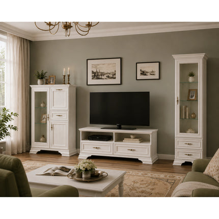 Set mobilier living IRYS, pin alb anderson, PAL laminat, 3 piese