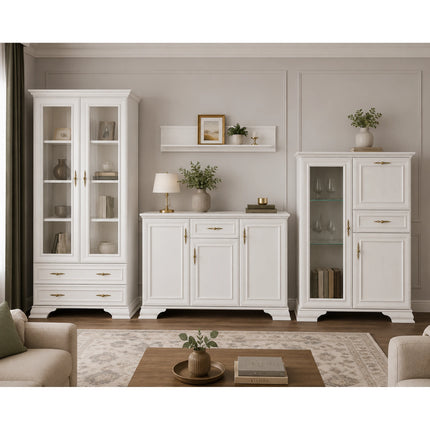 Set mobilier living IRYS, pin alb anderson, PAL laminat, 4 piese