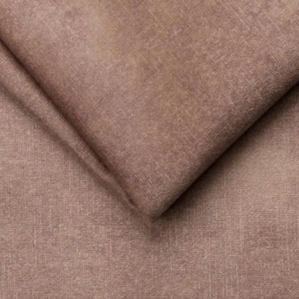 Coltar COLOMBO MINI, sezlong stanga, stofa catifelata maro deschis - Palladium 4, cu reglaj electric, tetiere reglabile si lada depozitare, 275x182x103 cm