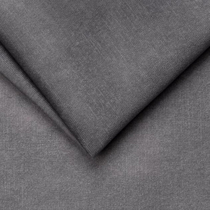 Coltar SOLANO, sezlong stanga, stofa catifelata gri - Palladium 16, 260x167x83 cm, extensibil, lada depozitare, tetiere reglabile
