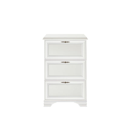 Pantofar IDENTO, alb, PAL, cu 3 usi, 80x19.5x123 cm
