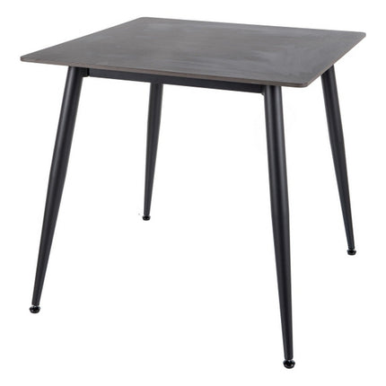 Masa RION, negru mat cu efect de marmura, ceramica/metal, 80x80x76 cm