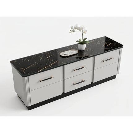 Comoda tv sufragerie SANTO SA4, casmir/negru, PAL laminat, 170x41x58 cm