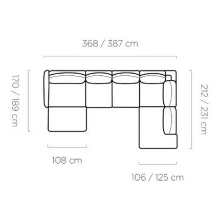 Coltar Storm XL, personalizabil, 387x231/189x102/47 cm, fix, spatar glisant