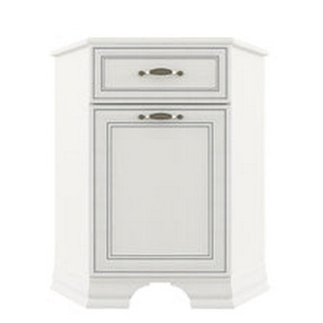 Comoda pe colt Tiffany (Tiffy), alb vintage, PAL, 58x58x90 cm