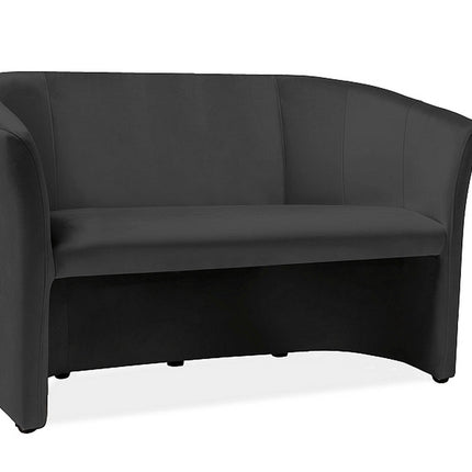 Canapea TM-2, stofa catifelata negru - Bluvel 19, 126x60x76 cm