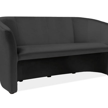 Canapea TM-3, stofa catifelata negru - Bluvel 19, 160x60x76 cm