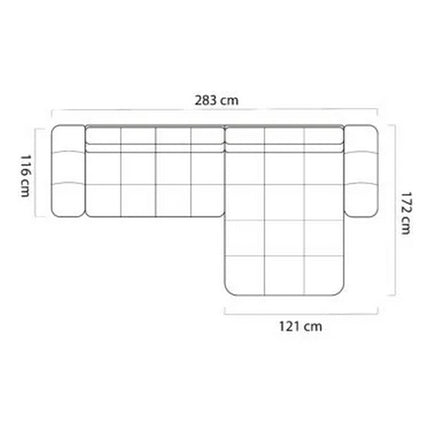 Coltar TOLLO MINI extensibil, personalizabil, cu lada depozitare, 283x172x106 cm