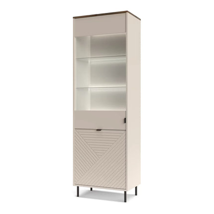 Vitrina living EVO, casmir, PAL laminat, cu iluminare LED, 64x40x195 cm