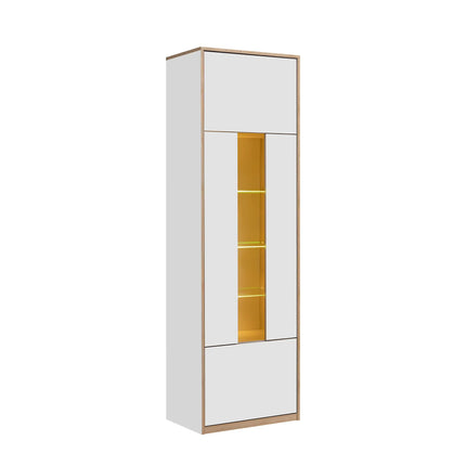 Vitrina pentru living COMPLEX, alb, PAL laminat, 60x40x196 cm