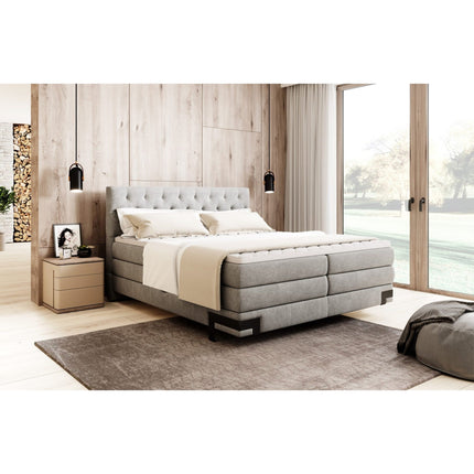 Pat GODIN 140 boxspring, personalizabil, 2 lazi depozitare, cu saltele si topper 5 cm