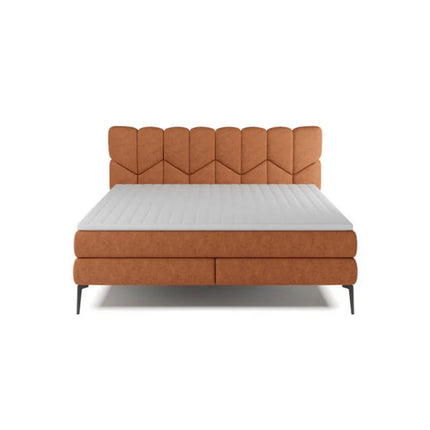 Pat boxspring BARI 140, personalizabil, cu saltele si topper 5 cm