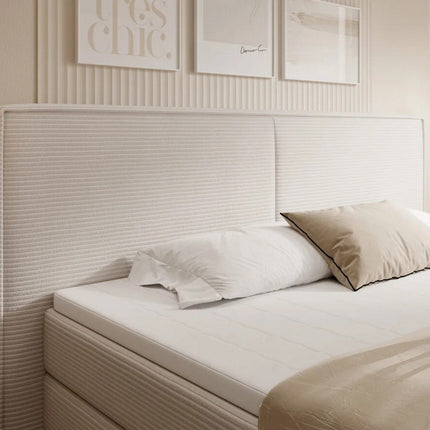 Pat boxspring NEBIA 160x200, personalizabil, cu saltele, topper si lada pentru depozitare