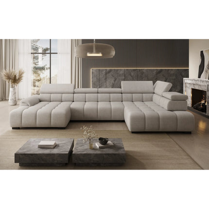 Coltar ALVIN XL, personalizabil, cu reglaj electric si tetiere reglabile, 393x205x97 cm